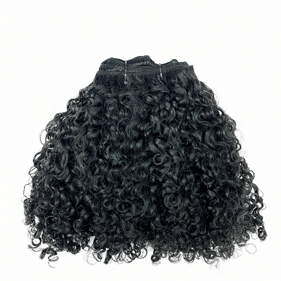 100% Virgin Human Hair Curly Bundles close-up