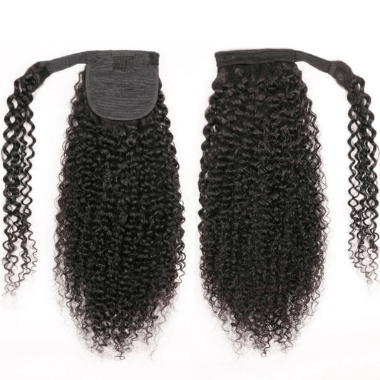 Kinky Curly Wrap Around Ponytail - Virgin Human Hair - coilycuehair