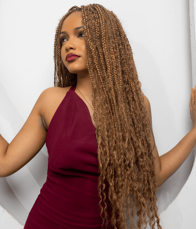 100% Human Hair Pre - looped Boho Braids - coilycuehair