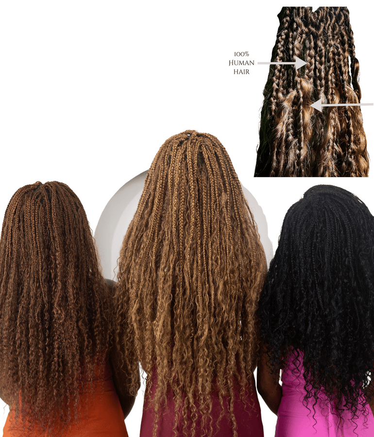 100% Human Hair Pre - looped Boho Braids - coilycuehair