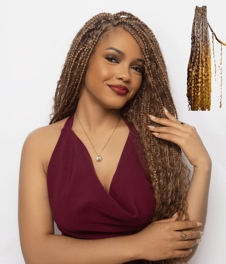 100% Human Hair Pre - looped Boho Braids - coilycuehair
