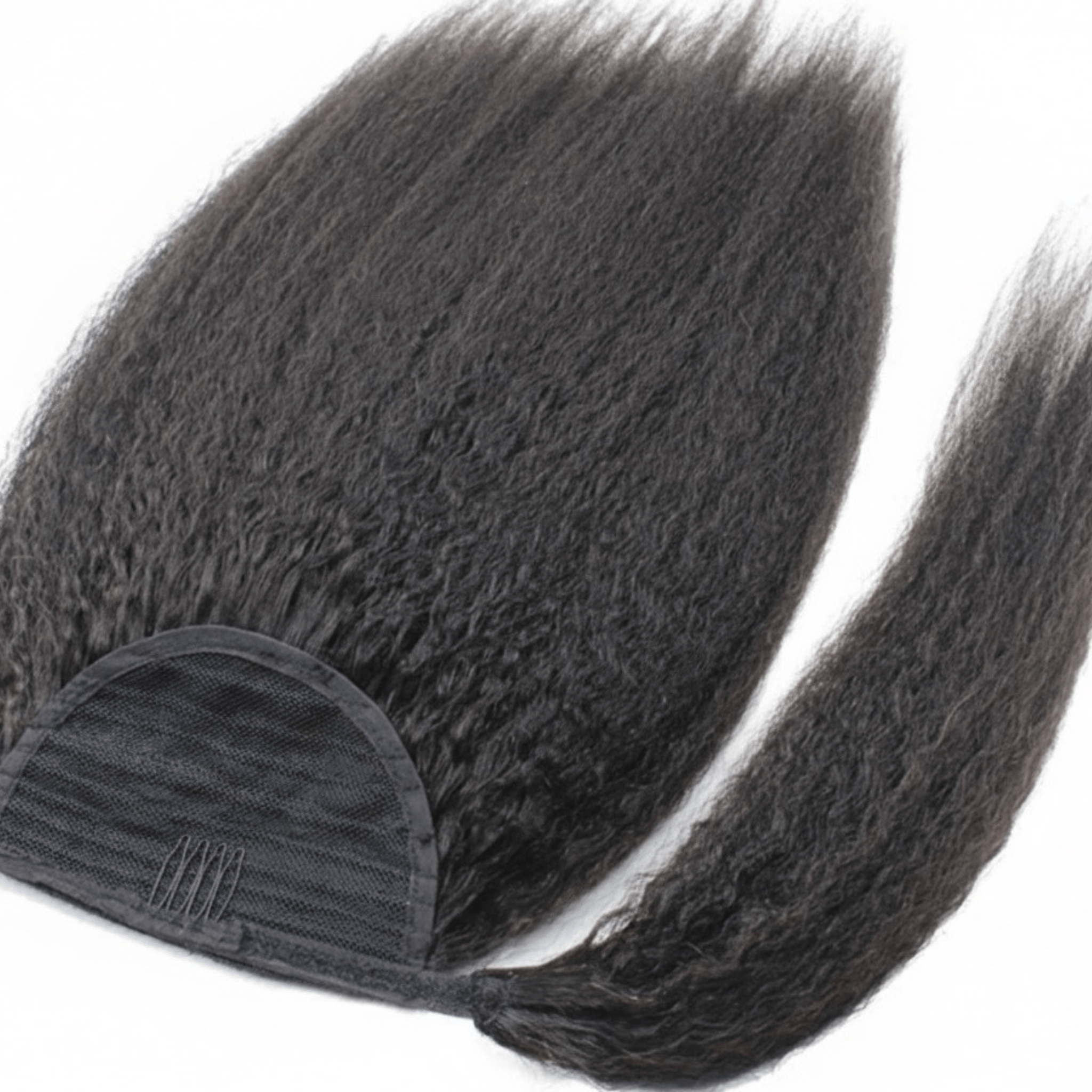 Kinky Straight Blowout Wrap Around Ponytail - Virgin Human Hair - coilycuehair