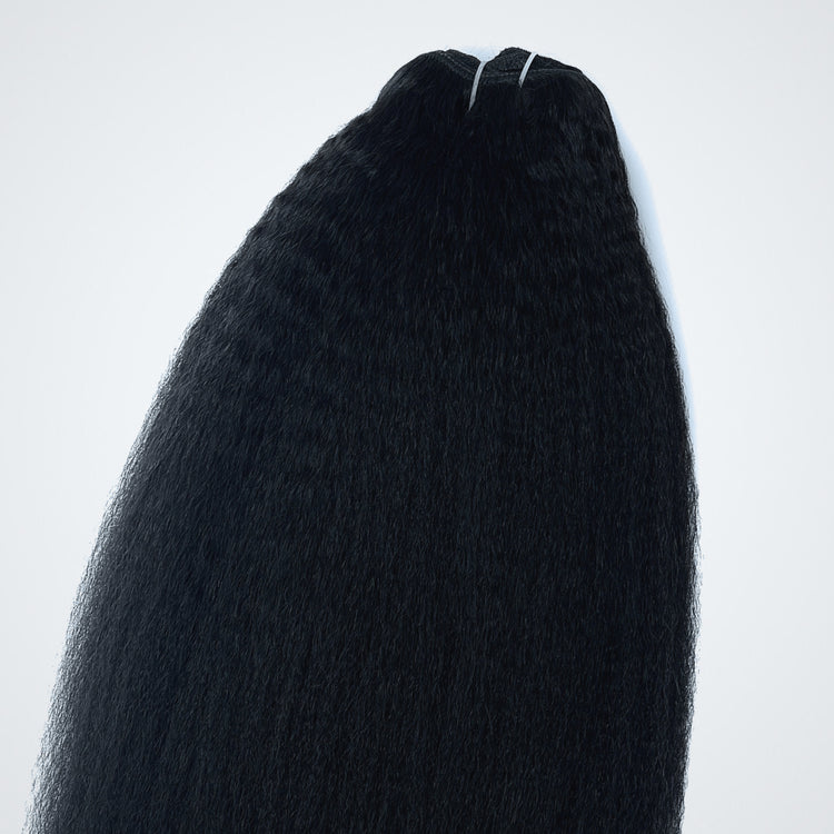 Kinky Straight Human Hair Clip In Extensions - coilycuehair