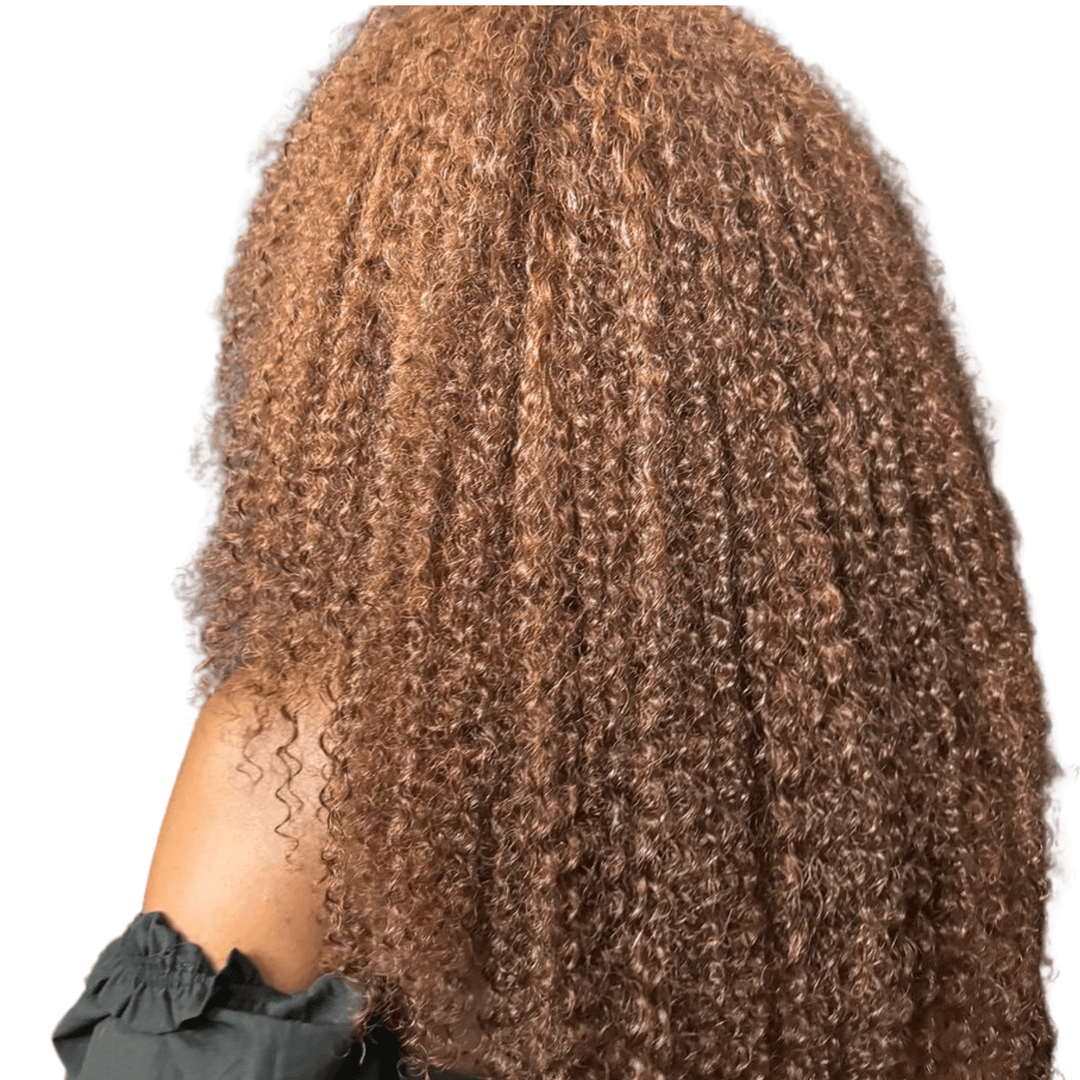 100% Virgin Human Hair Kinky Coily Wefted Bundles for 4A–4C hair brown 