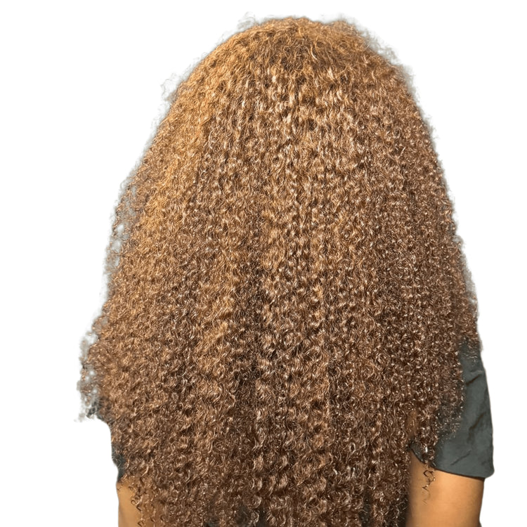 100% Virgin Human Hair Kinky Coily Wefted Bundles for 4A–4C hair brown