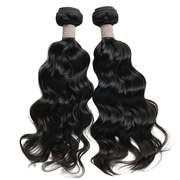Natural Wave Human Hair Wefted Bundles - coilycuehair