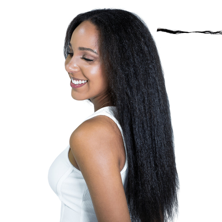Seamless String Kinky Straight Human Hair Crochet Extensions - coilycuehair